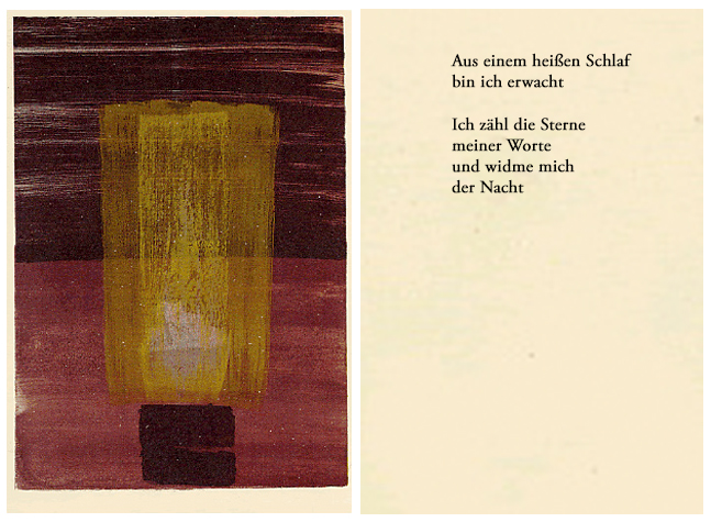 Rose Auslaender Dirk Hofacker aus einem heissen Schlaf Lithographiezyklus